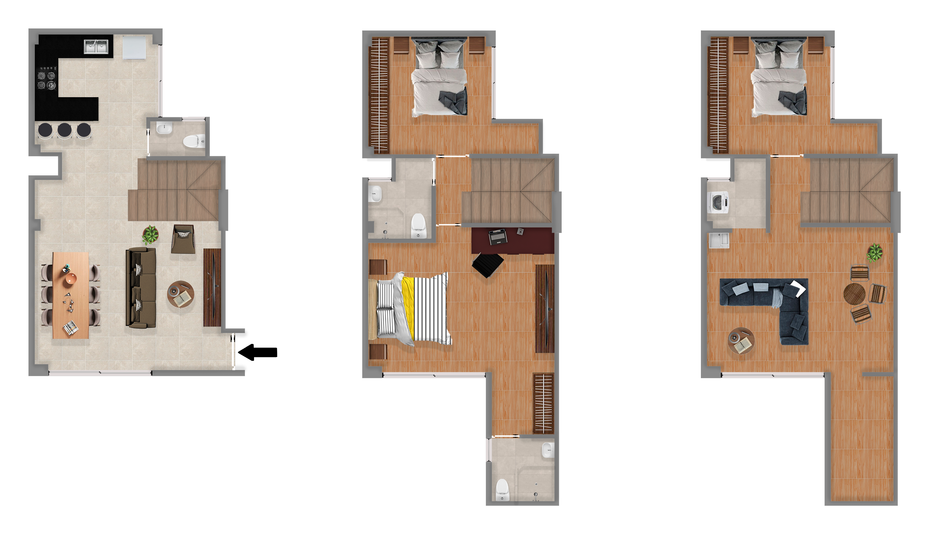 TRIPLEX VISTA INTERIOR - ÁREA 125